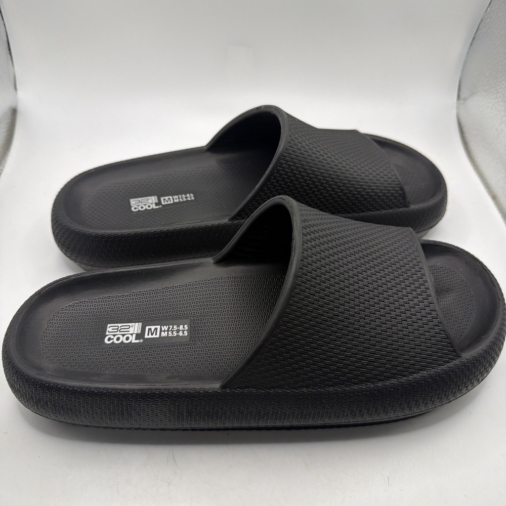 32 Degrees Soft EVA Cushion Indoor Outdoor Slides Black Size W 7.5-8.5/M 5.5-6.5